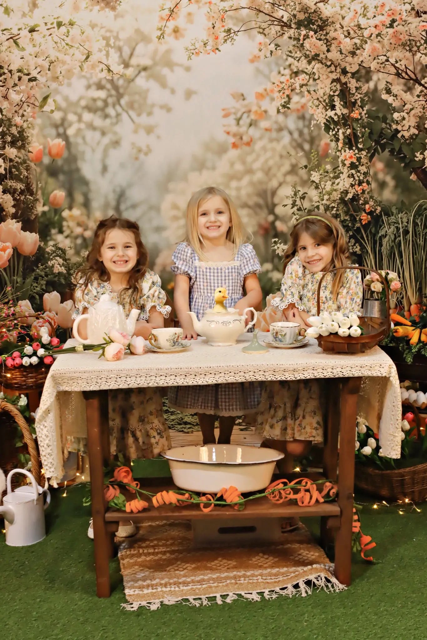 Kate Spring Easter Flower Arch Garden Fence Printed Backdrop Designed by Emetselch