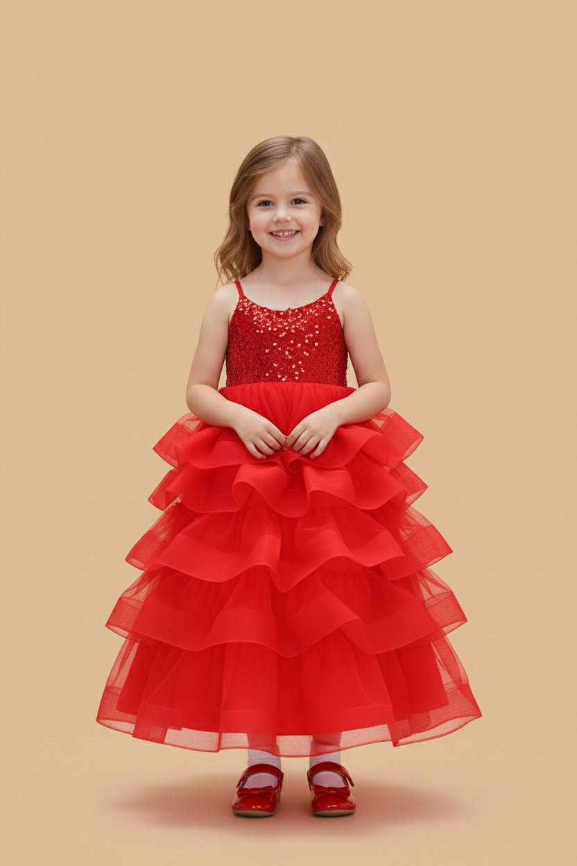 Gradient Roze en Paars Gerimpeld Kinderjurkje voor Fotografie