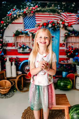 Kate Independence Day Camper Watermelon Printed Backdrop Designed by Emetselch