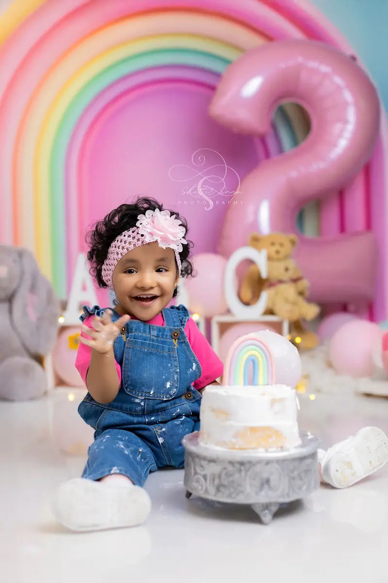 Gradient Pastel Rainbow Arch Foto Achtergrond Designed by Mini MakeBelieve