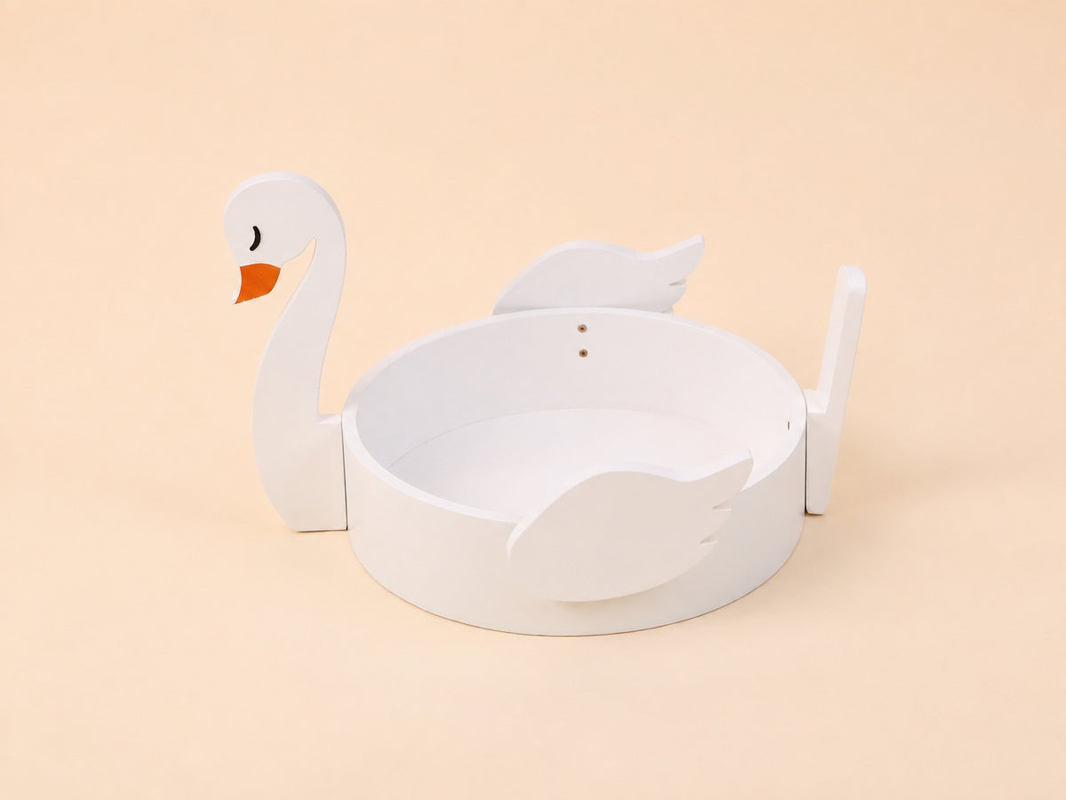 (Pre-sale 15 days) Kate 'Odette' Graceful Swan Wooden Posing Nest | Newborn Photography Prop