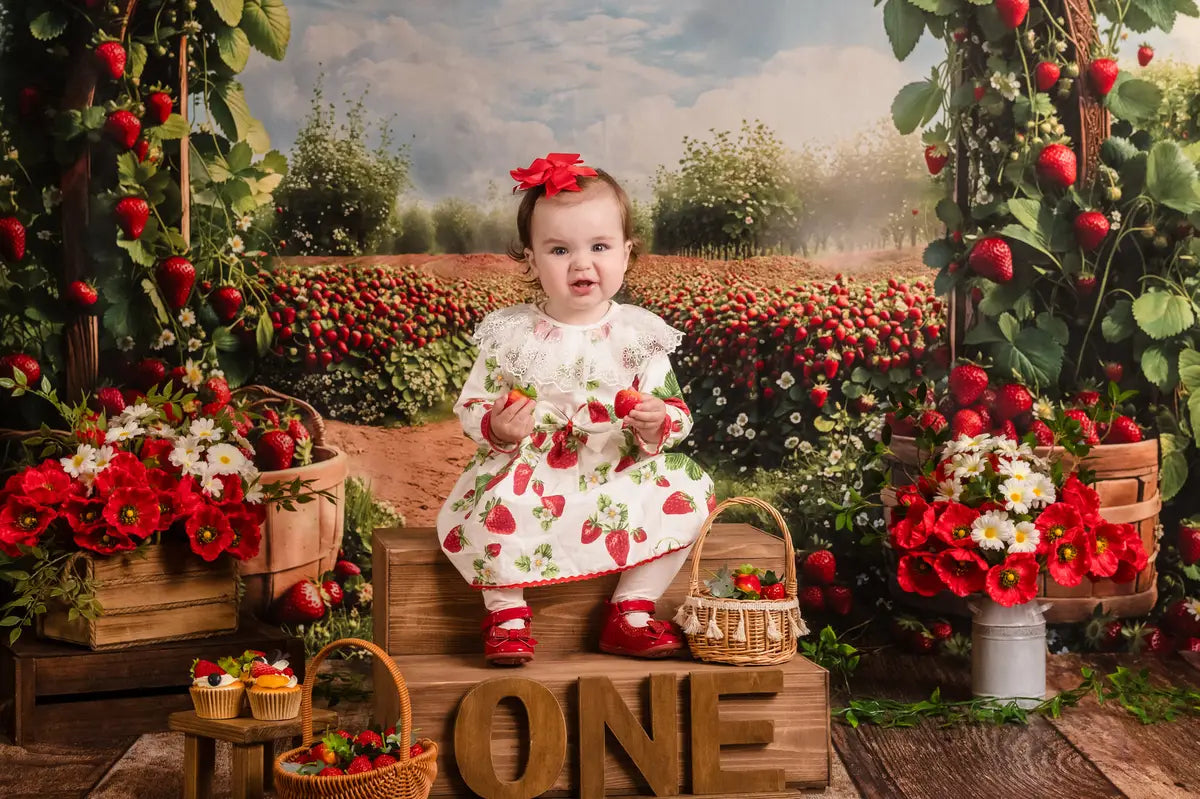 Kate Spring Strawberry Farm Arch Backdrop Designed by Emetselch