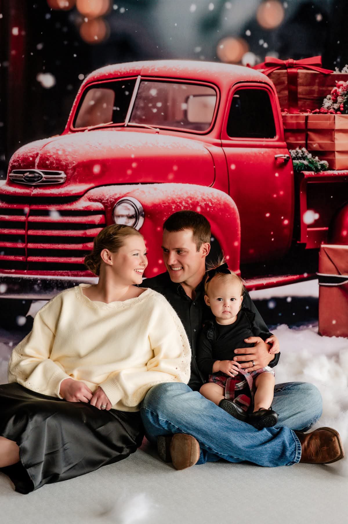 Kate Christmas Teddy Bear Red Truck Backdrop Designed by Emetselch