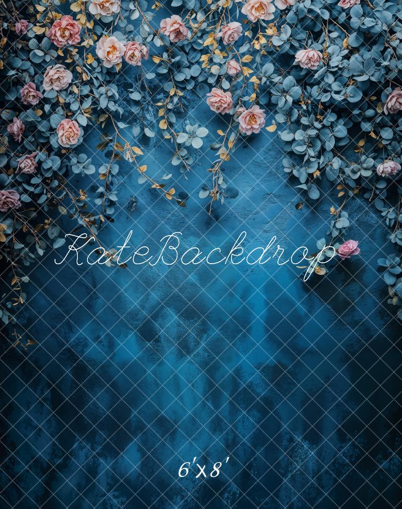 Fondo Vintage Floral Azul de Bellas Artes diseñado por Emetselch