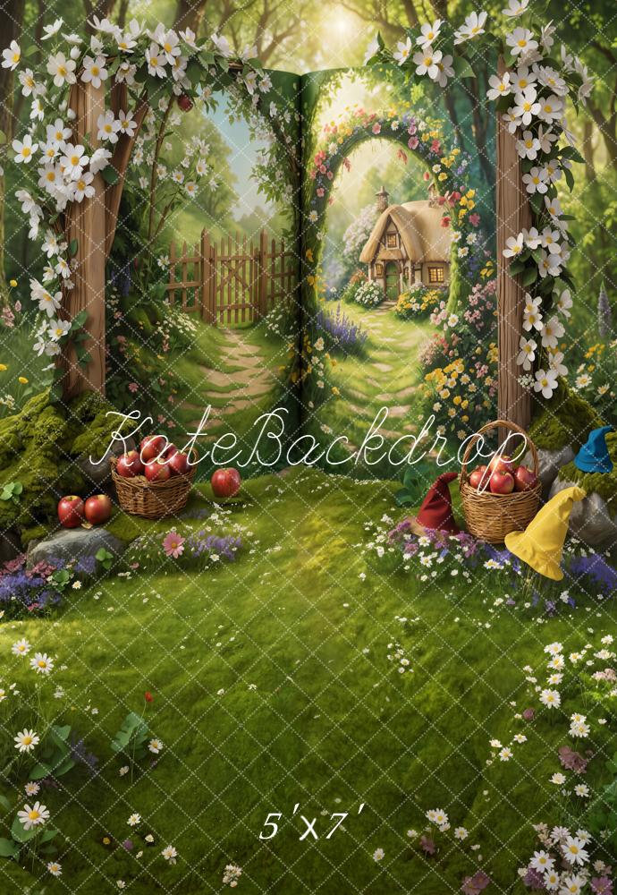 Kate Fairy Fantasy Flower Arch Storybook Cottage Forest Backdrop Designed by Chain Photography