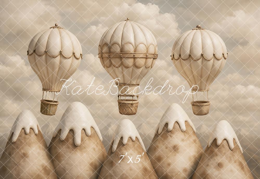 Kate Travel Hot Air Balloontravel Mountains Backdrop Designed by Ashley Paul