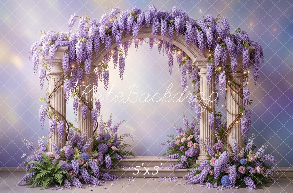 Kate Spring Flower Arch Wisteria Columns Backdrop Designed by Emetselch