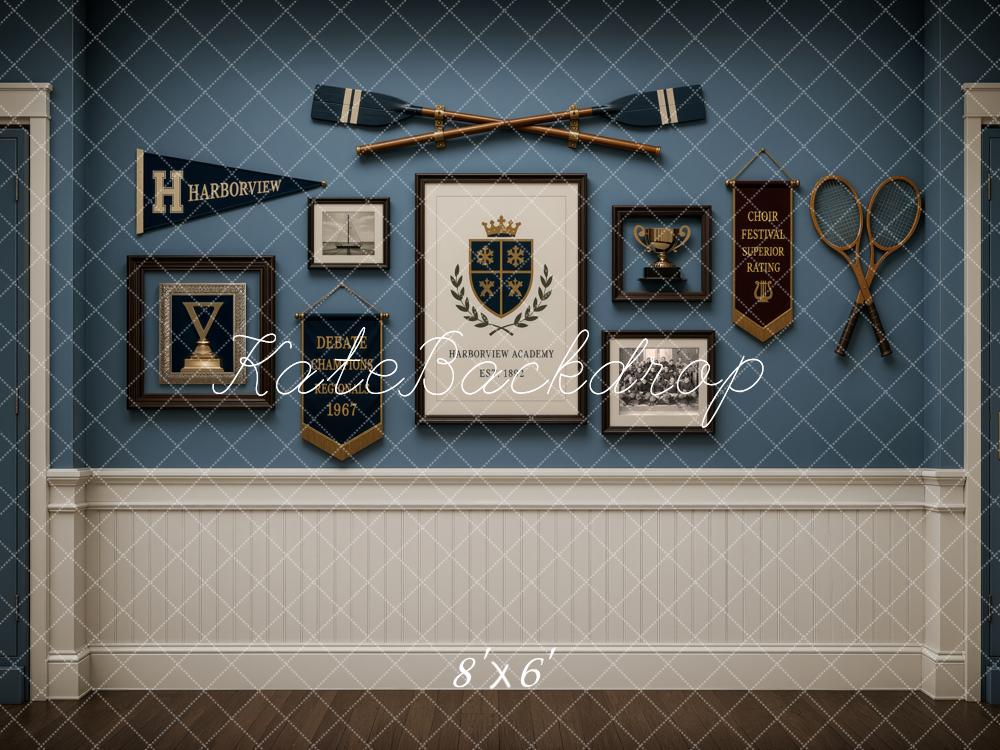 Kate Sports University Blue Wall Academic Harborview Printed Backdrop Designed by Ashley Ward