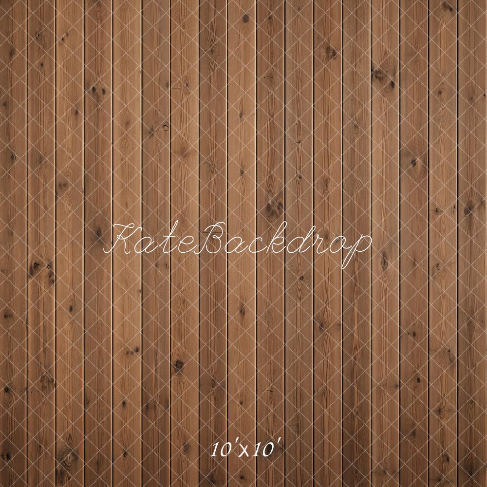 Kate Brown Wooden Plank Floor Printed Backdrop Designed by Emetselch