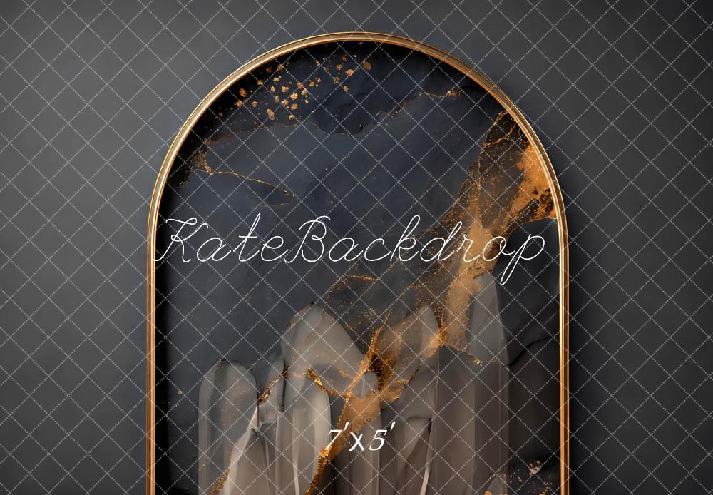 Kate Black Gold Abstract Arch Printed Backdrop Designed by Mini MakeBelieve