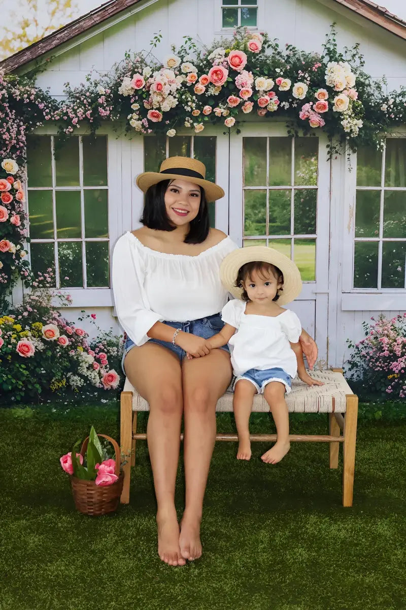 Kate Spring Flower Arch White Cottage Backdrop Designed by Emetselch