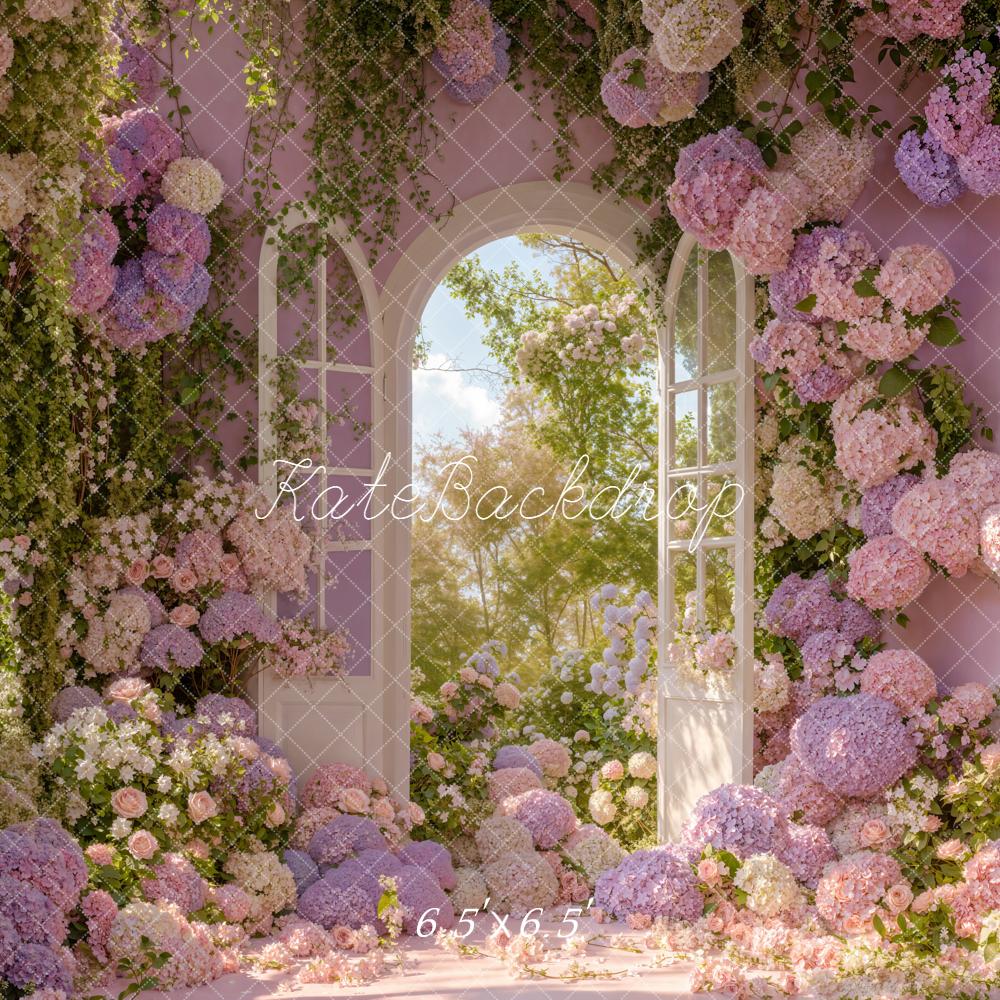 Kate Spring Flower Arch Lavender Pink Window Backdrop Designed by Emetselch
