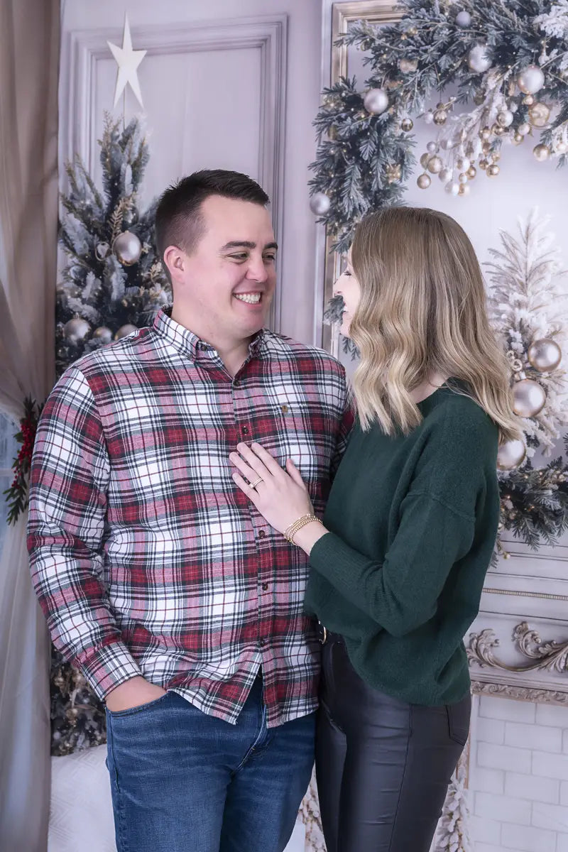 Kate Christmas White Window Wreath Backdrop Designed by Emetselch