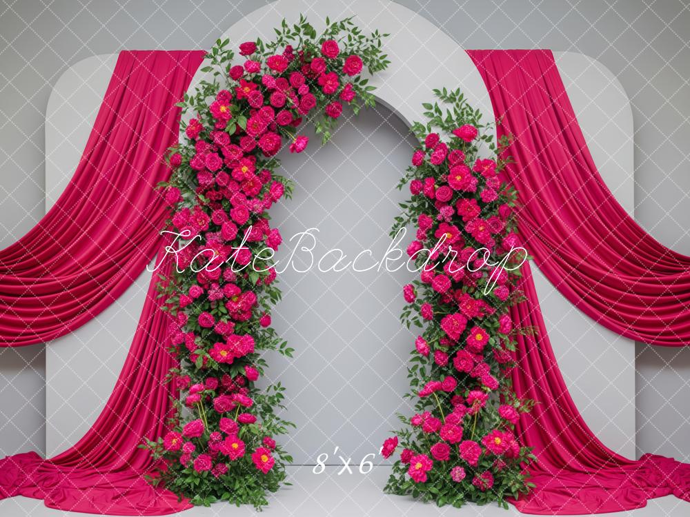 Kate Flower Arch Pink Drapes Backdrop Designed by Patty Roberts