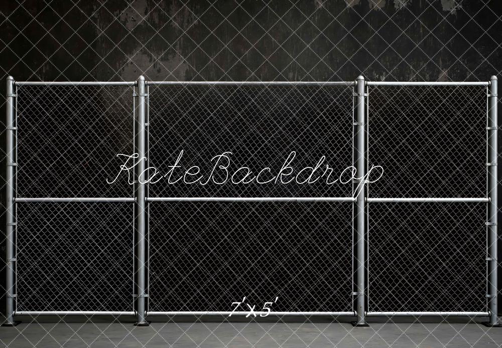 Kate Sports Chain Link Fence Industrial Wall Backdrop Designed by Mini MakeBelieve