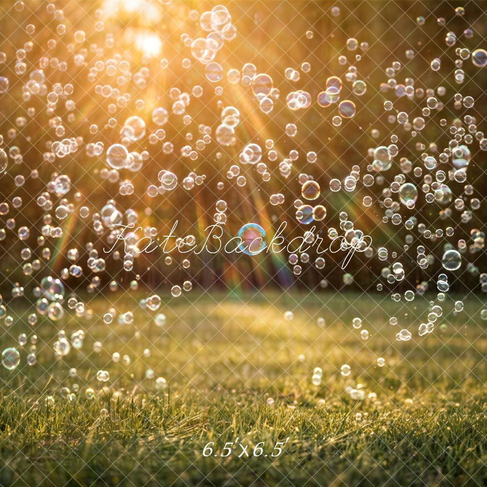 TEST Kate Summer Sunlight Bubbles Grass Printed Backdrop Designed by Emetselch