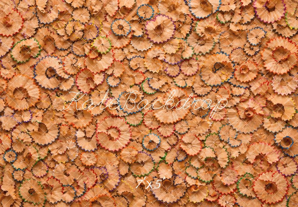 Kate School Colorful Pencil Shavings Pattern Printed Backdrop Designed by Vertigo Productions