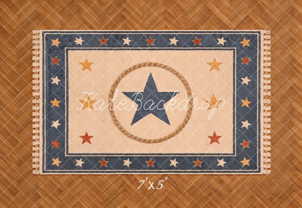 Kate Star Rug with Rope and Woven Floor Printed Backdrop Designed by Kate Image