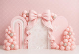 Cake Smash Boog Roze Ballonnen Foto Achtergrond Designed by Ashley Paul