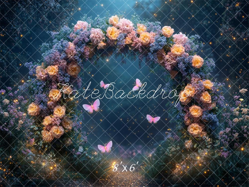 Kate Fairy Night Flower Arch Butterfly Backdrop Designed by Mini MakeBelieve