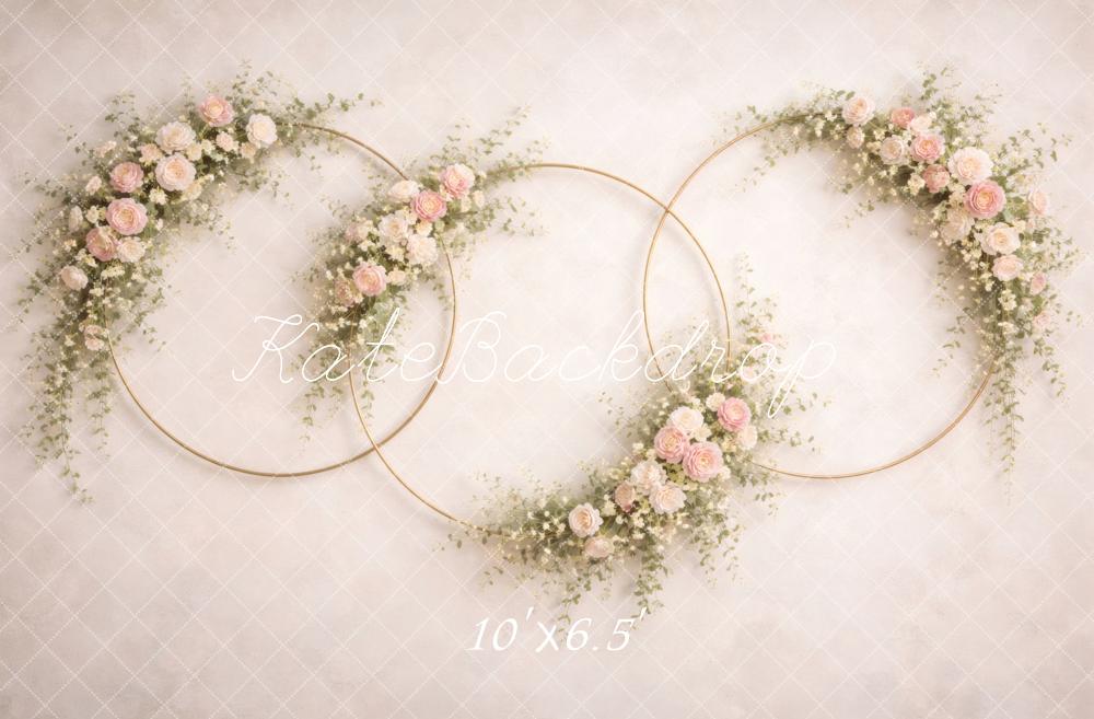 Kate Spring Pink Floral Hoop Flower Arch Printed Backdrop Designed by Vertigo Productions
