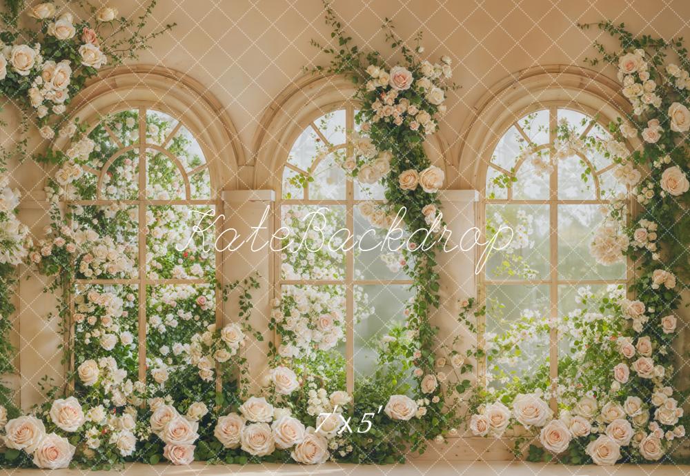 Kate Spring Flower Arch Window Roses Backdrop Designed by Emetselch