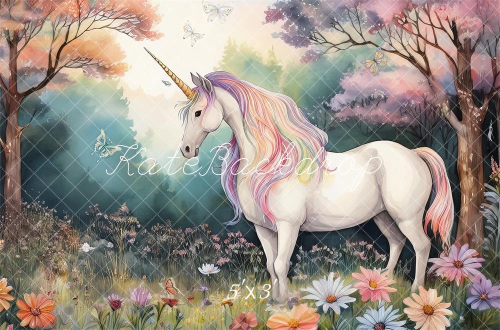 Kate Fantasy Pastel Unicorn Forest Backdrop Designed by Mandy Ringe Photography