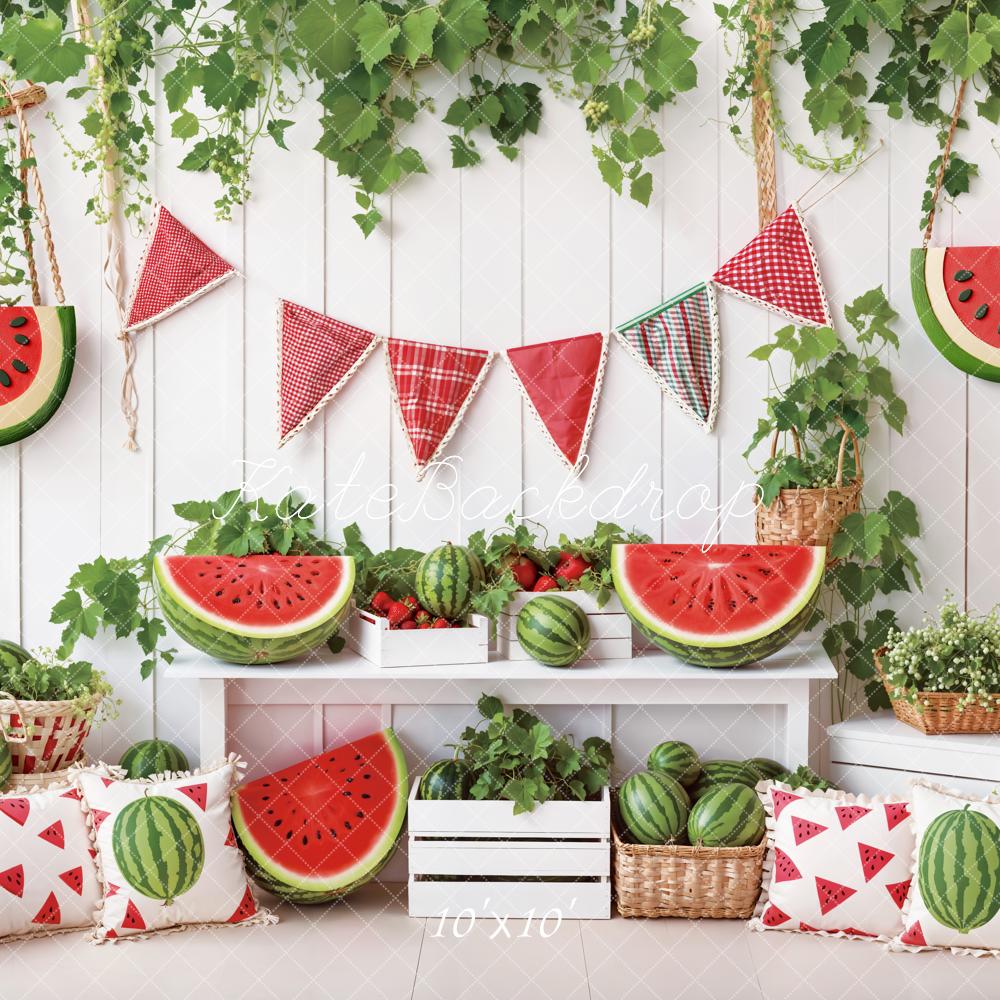 Verano Sandía Picnic Bunting Fondo Diseñado por Emetselch