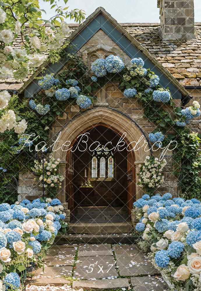 Kate Summer Floral Arch Bydrangeas House Backdrop Designed by Emetselch