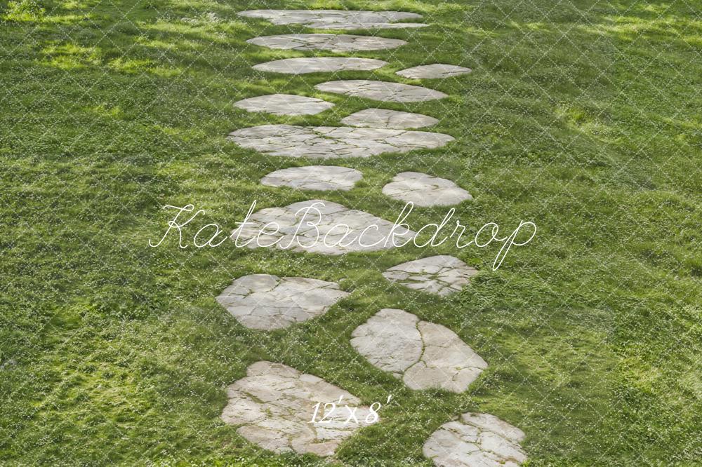 Kate Stone Pathway on Green Grass Printed Backdrop Designed by Kate Image