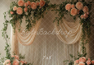 Spring Flower Arch Drapes Wedding Foto Achtergrond Designed by Emetselch