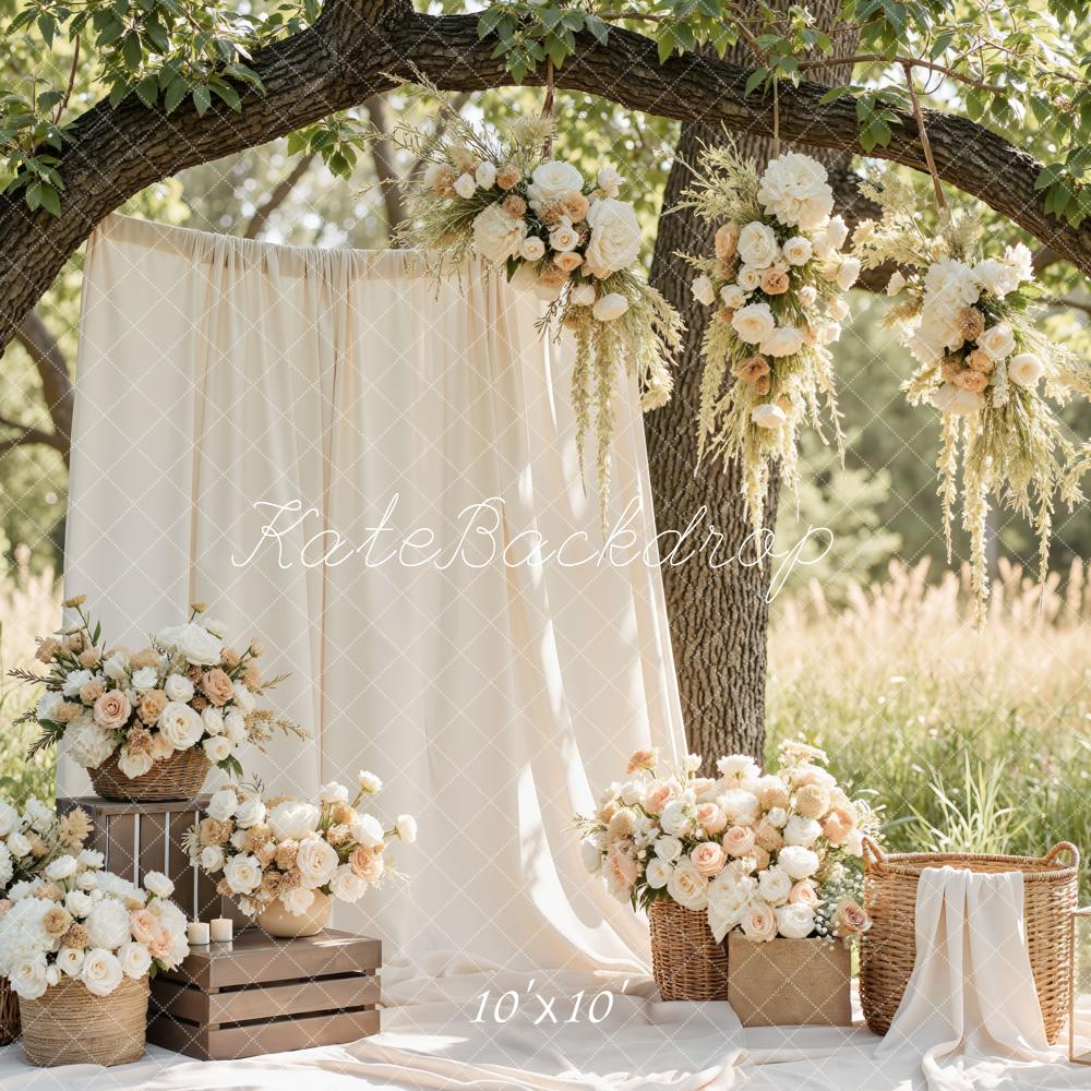 Kate Flower Arch Cream Floral Rustic Wedding Decor Backdrop Designed by Mini MakeBelieve