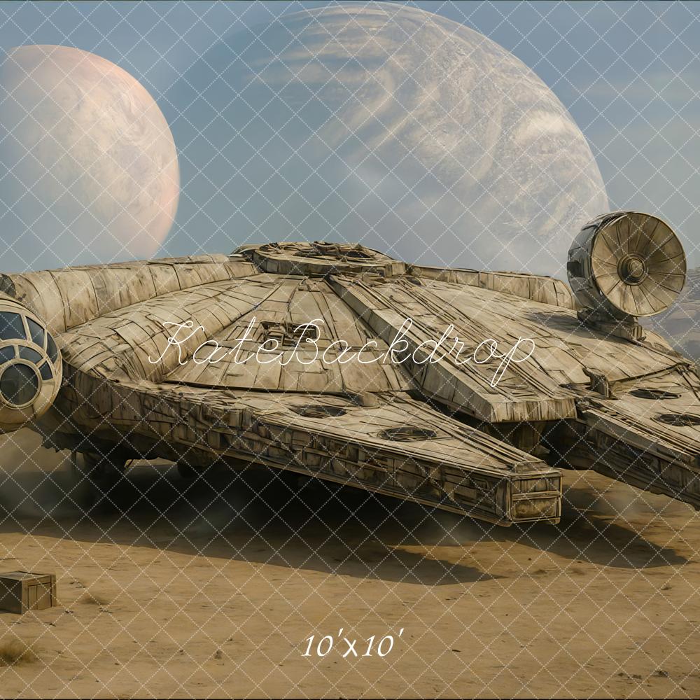 Kate Sci-fi Spaceship Planet Desert Backdrop Designed by Mini MakeBelieve