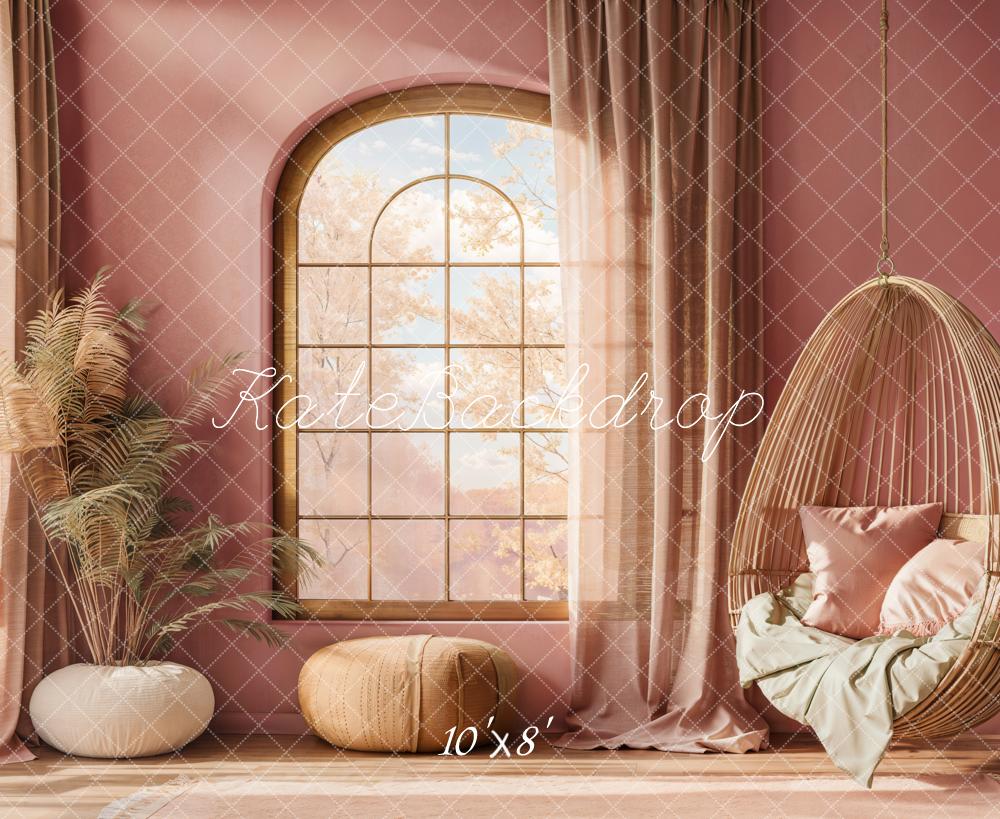 Kate Cozy Indoor Swing Chair Window Backdrop Designed by Emetselch