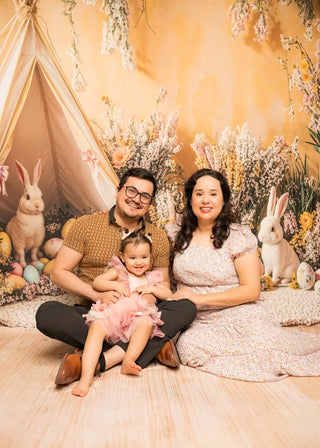 Kate Easter Bunny Tent Eggs Printed Backdrop Designed by Emetselch