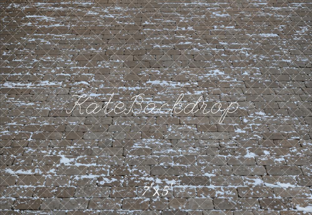 Kate Cobblestone Snow Floor Printed Backdrop Designed by Emetselch