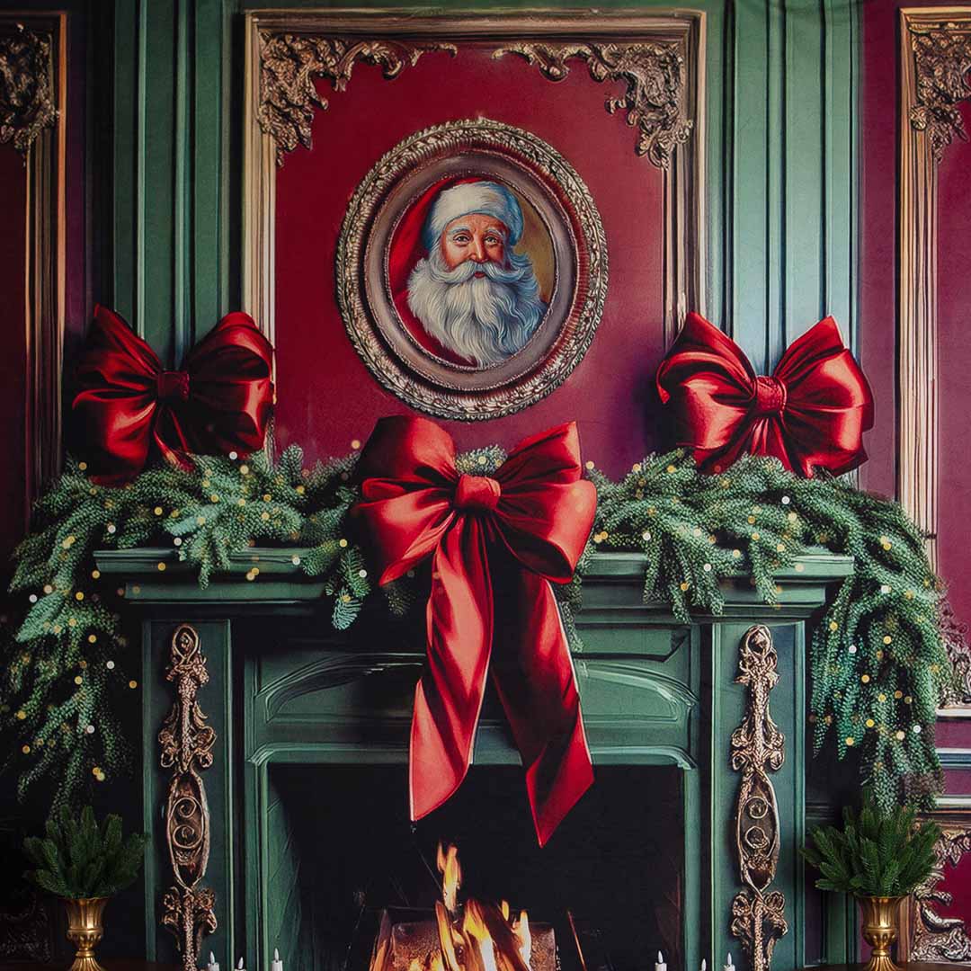 Kate Christmas Elegant Santa Living Room Photo Kits Photography Backdrops&Props Themed Bundle