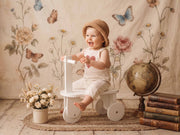 Kate 'Nordic Rider' Vintage White Wooden Tricycle | Sitter & Birthday Photo Prop