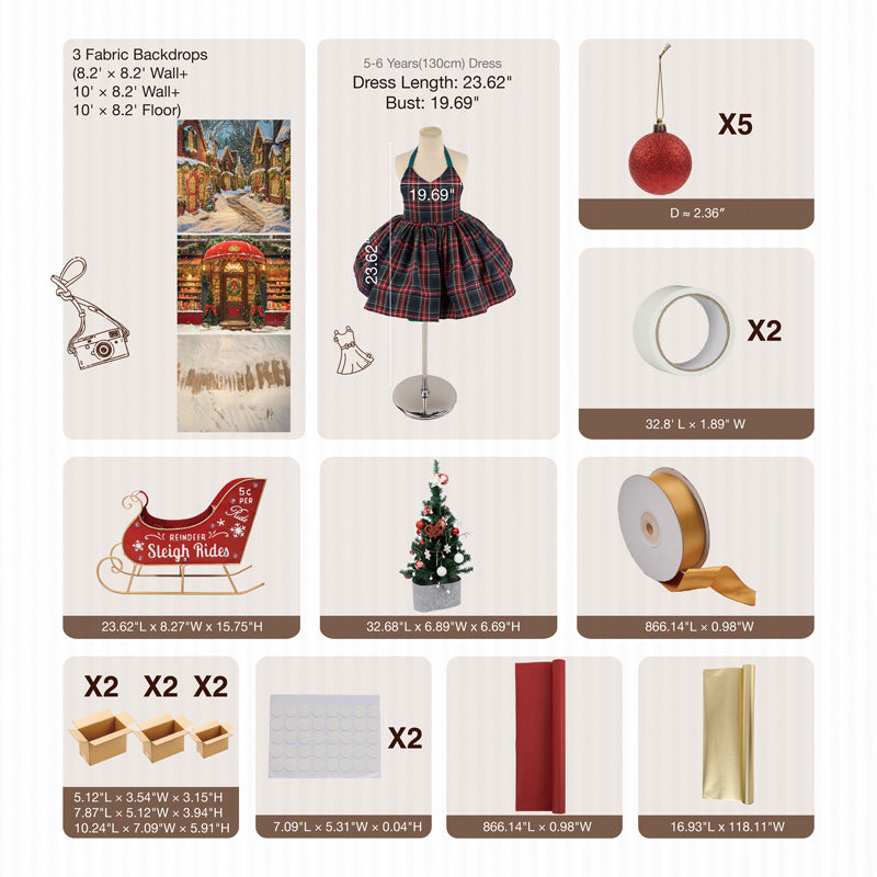 Kate Christmas Shop Street Roomset Photo Kit Photography Backdrops&Props Themed Bundle