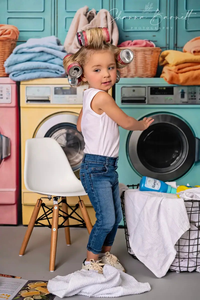 Premium Photo  Outdoor shot of girl doing laundry and drying