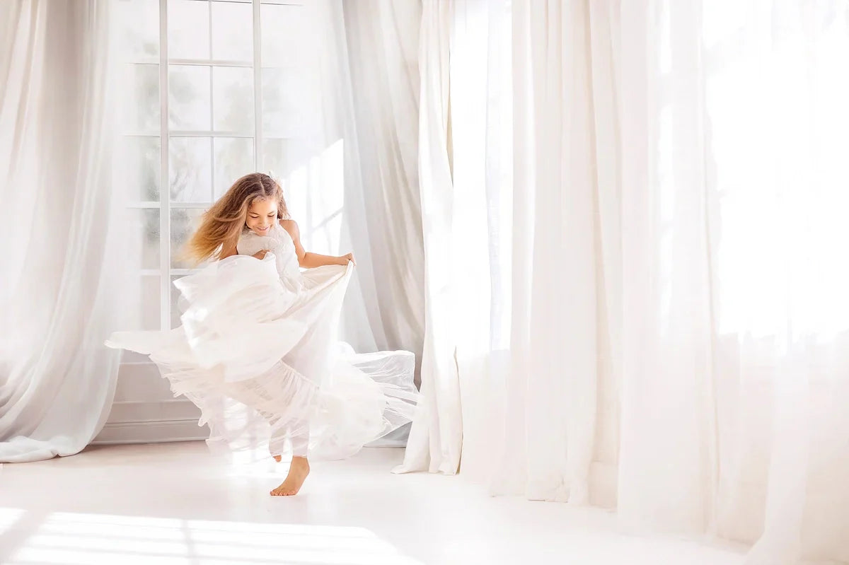 SALE Kate Spring White Curtains Windows Room Backdrop Designed by Chain Photography