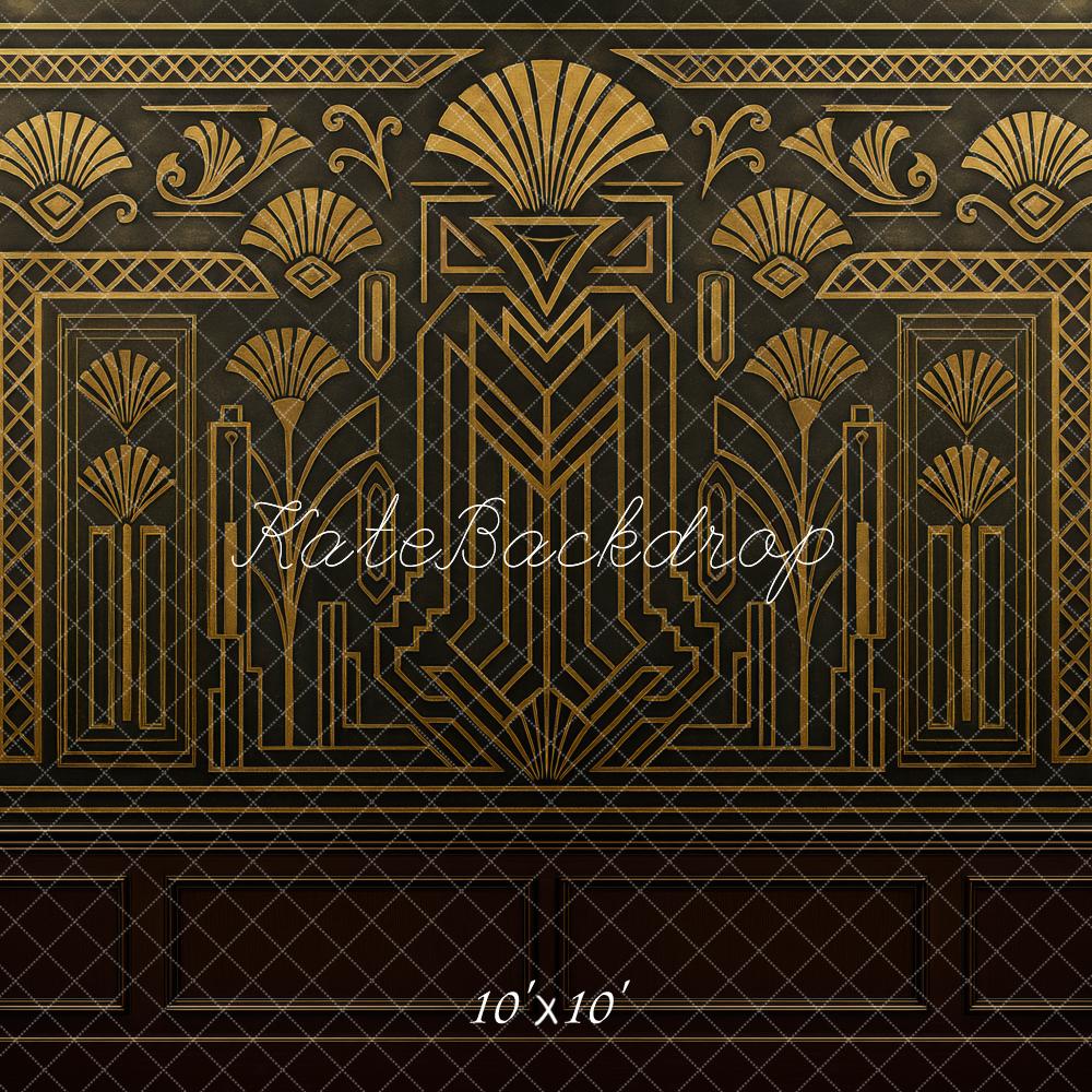 Kate Art Deco Gold Pattern Wall Backdrop Designed by Mini MakeBelieve