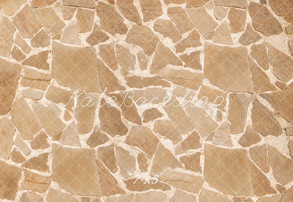 Kate Light Brown Cobblestone Texture Floor Backdrop Designed by Kate Image