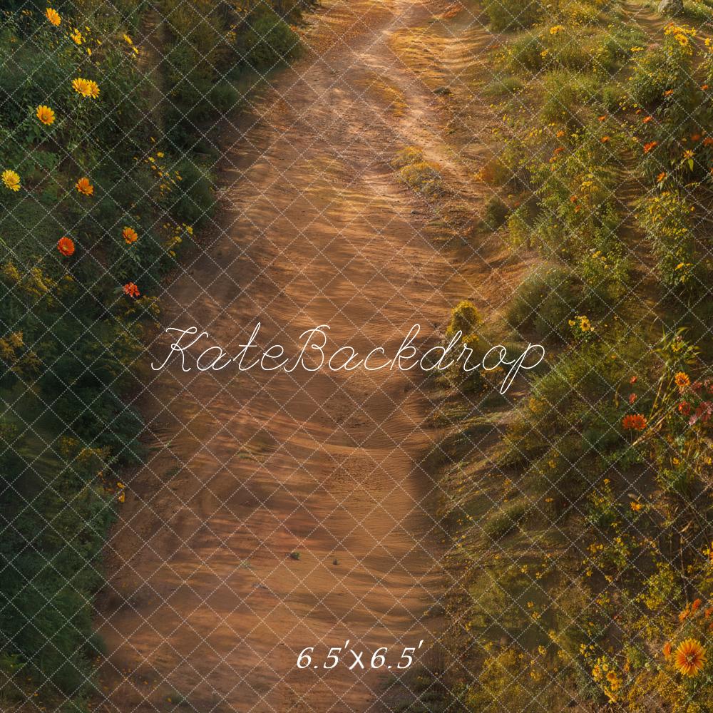 Sfondo per pavimento con percorso di fiori estivi Designed by Emetselch