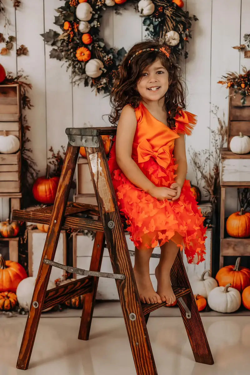 Ghirlanda di zucche autunnali in scatola di legno