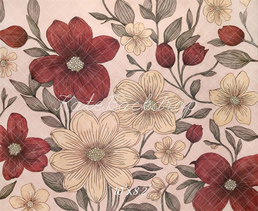 Elegant Vintage Floral Pattern Backdrop
