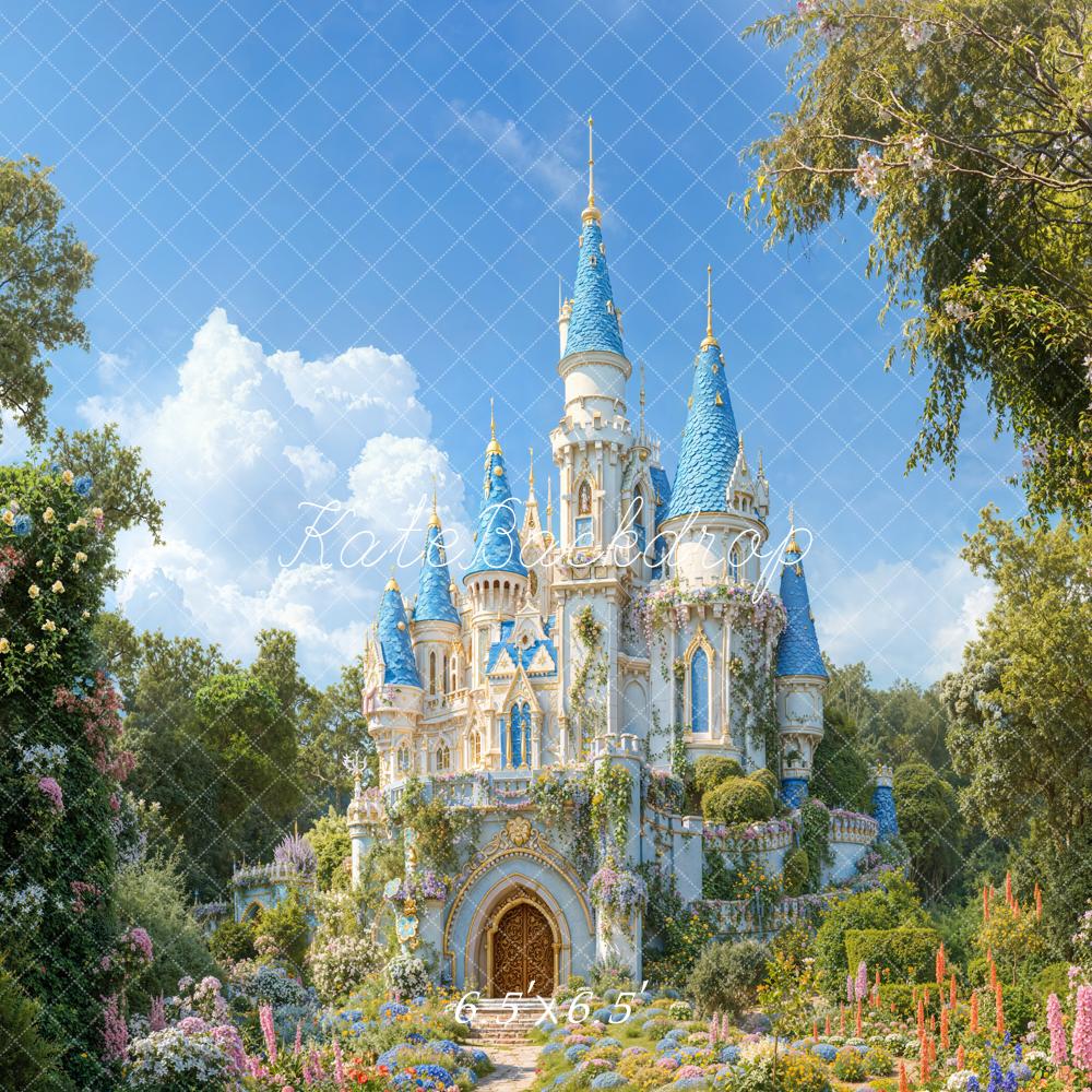 Kate Spring Fairy Castle Garden Cobblestone Path Backdrop Designed by Chain Photography