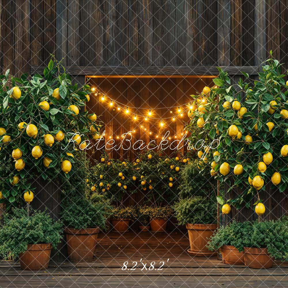 Kate Summer Barn Lemon String Lights Backdrop Designed by Emetselch