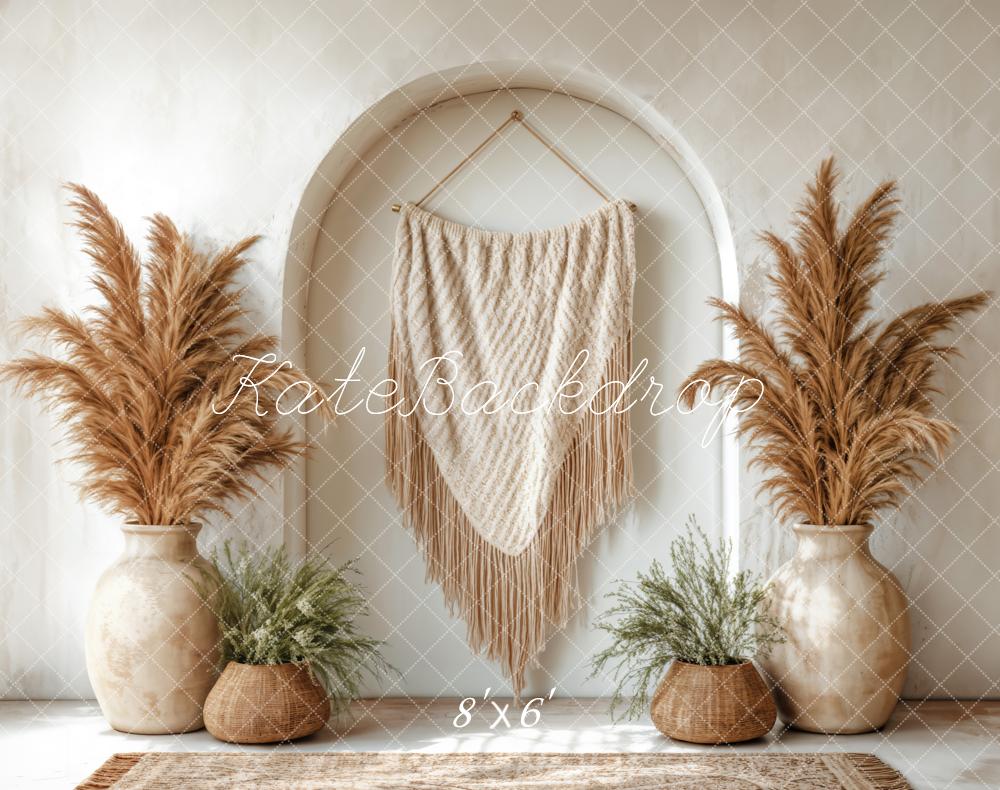 Kate Boho Pampas Arch Vase Backdrop Designed by Emetselch