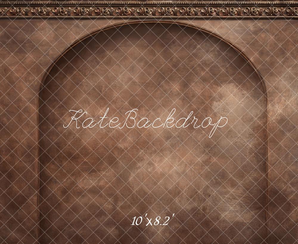 Kate Fine Art Brown Ornate Arch Wall Printed Backdrop Designed by Mini MakeBelieve